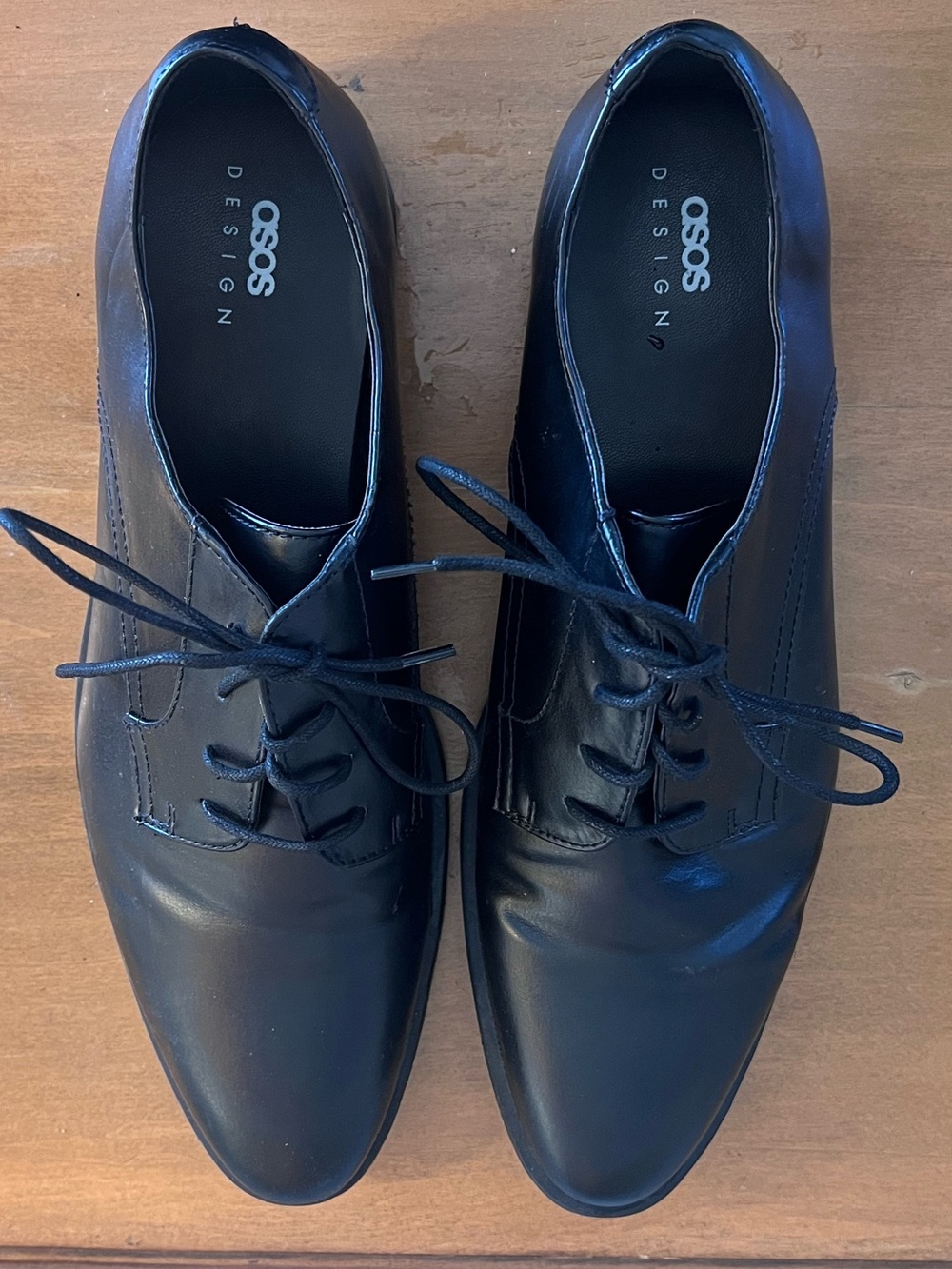 ASOS DESIGN Men’s Black Leather Lace Up Dress Shoes Oxford Size 9